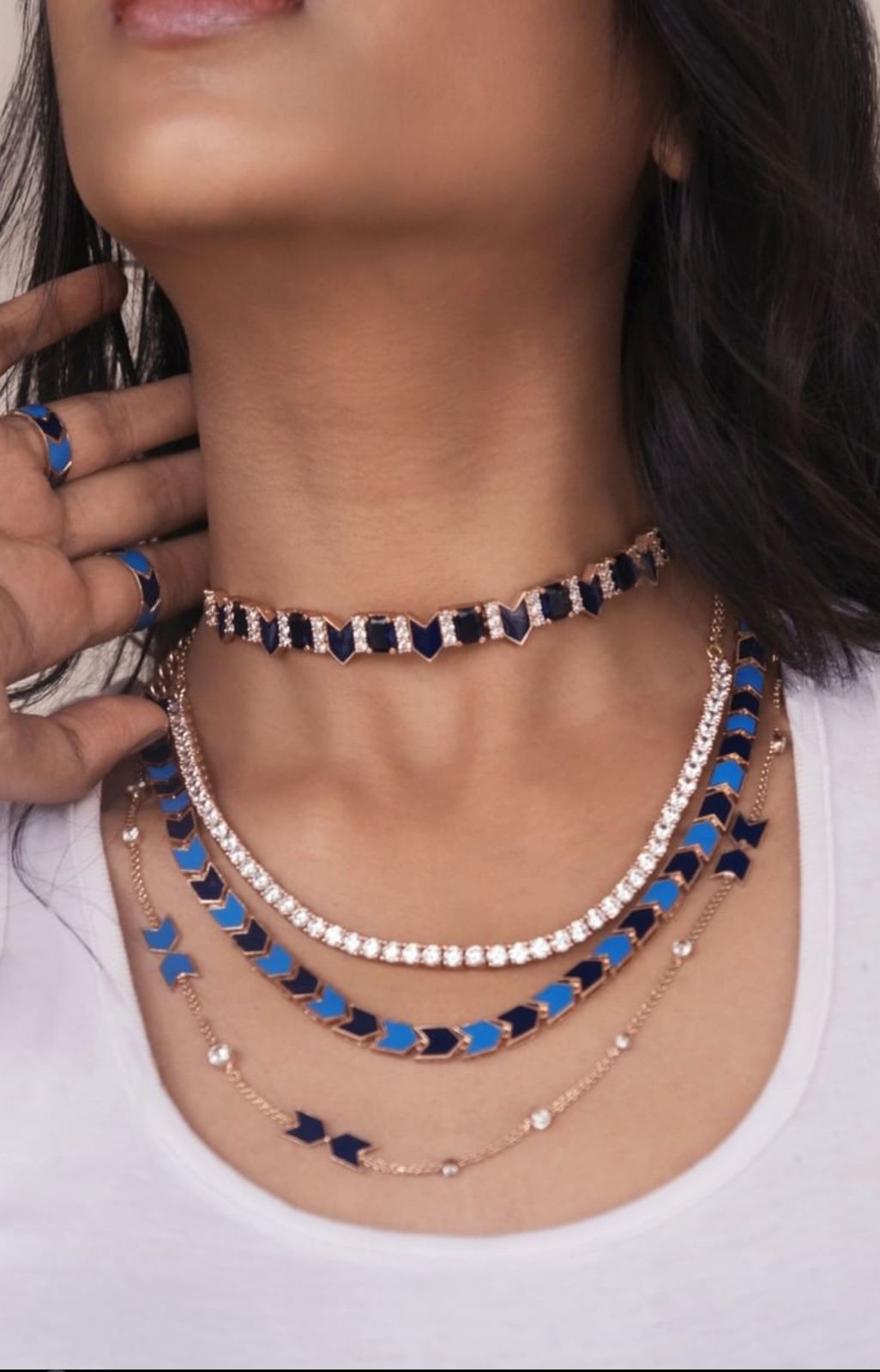 Classic Blue Link Chain cum Bracelet