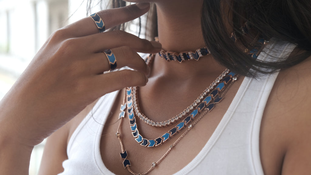 Classic Blue Link Chain cum Bracelet