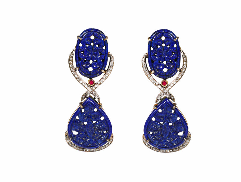 92.5 Silver Ethereal Blue Earrings