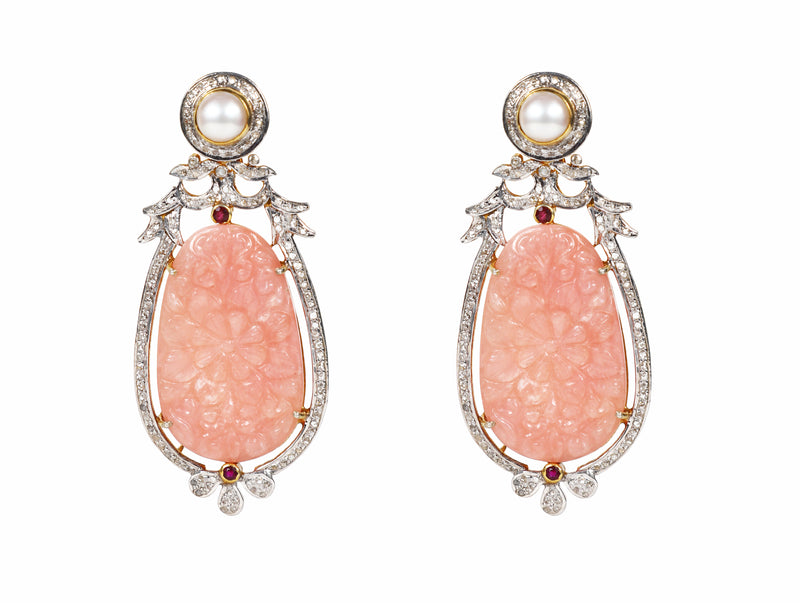 92.5 Silver Rose Quartz danglers