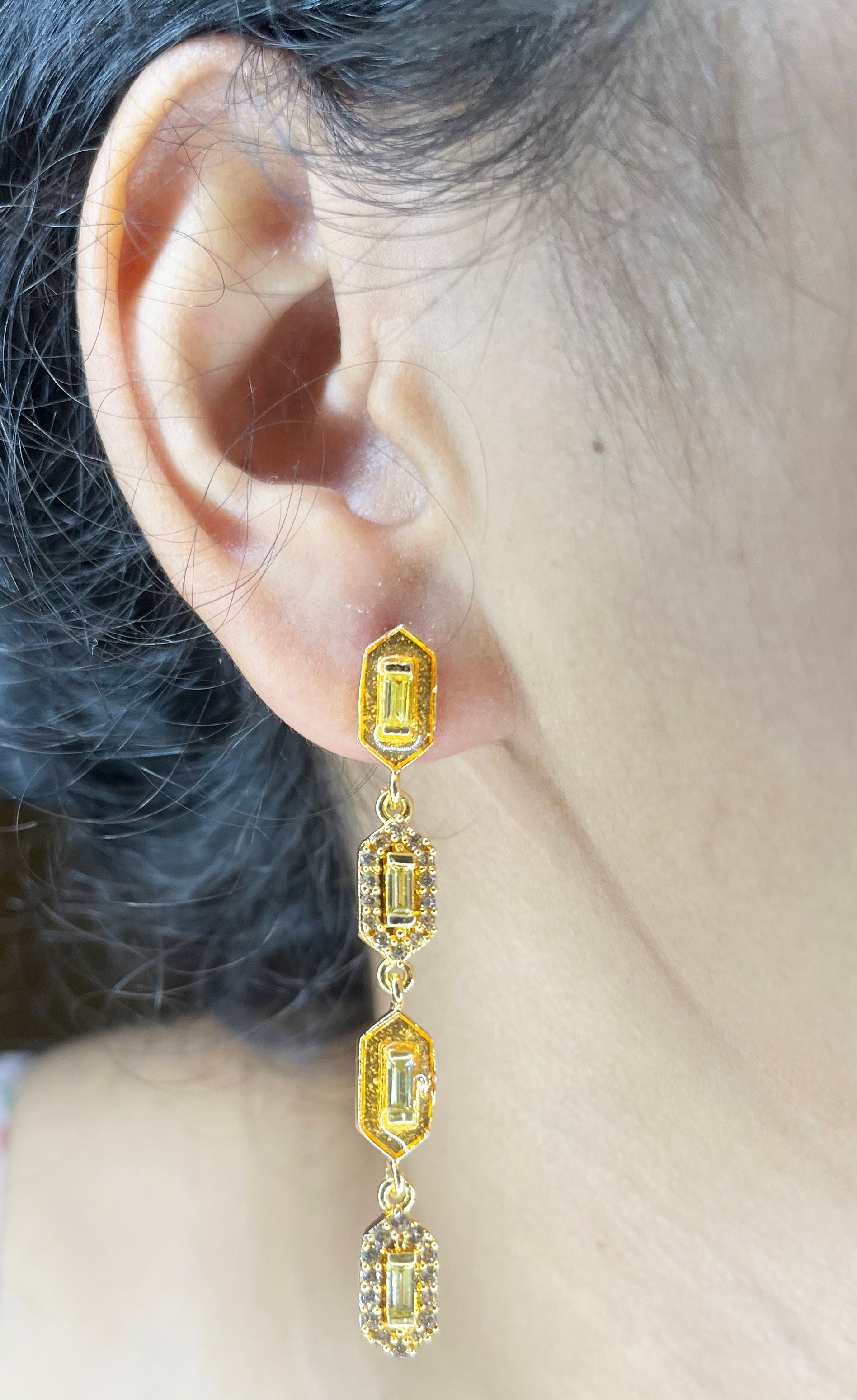 Meenakari long earrings