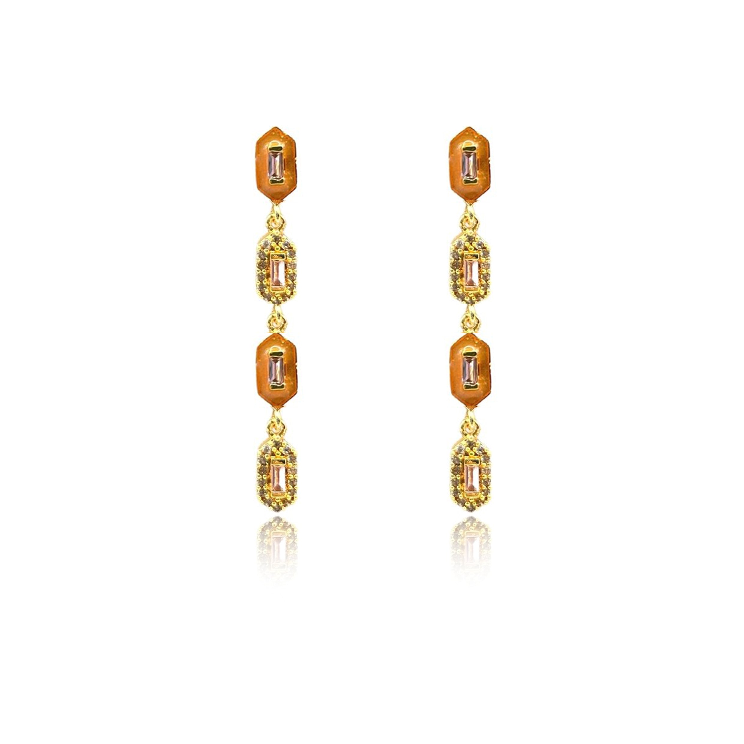 Meenakari long earrings